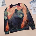 thumbnail image 6 of Colorful Lone Wolf Women's Floral Printed Sweatshirt Long Sleeve Crewneck Casual Loose Vintage Graphic Pullover Tops, 6 of 7
