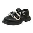 thumbnail image 1 of NOKIO Girls 𝖬ary Jane Princess Shoes, Mesh Bowknot Rufle Lace 𝖫oafers with Adjustable Strap, Breathable Flat Sandals for Dress Up, 1 of 8