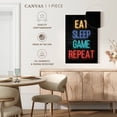 thumbnail image 5 of Elephant Stock Neon Eat Sleep Game Repeat Wall Art - Vertical Canvas Wall Art - Living Room Wall Decor - Hobbies And Lifestyle Canvas - Brown And Beige Decor - 20" x 30", 5 of 8