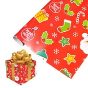 Christmas Home Diy Tools Xmas 1Pcs ( 75Cmx51Cm 4.11 Square Feet)Single-Sided Wrapping Paper Classic Santa Claus And Other Patterns