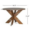 thumbnail image 3 of Round Dining Table Modern Farmhouse Style Kitchen Table for 4-6 People Cherry Finish Solid Wood Look, 3 of 9