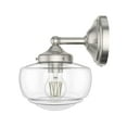 thumbnail image 4 of Hunter - Saddle Creek 1-light Brushed Nickel, Medium Size Sconce Light, Dimmable, Schoolhouse Style, for Bedrooms, Kitchens, Dining, Living Rooms - 19140, 4 of 6