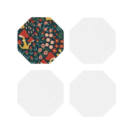 

Tideii Berries and Flowers for Leather Coasters 4 Pieces Anti-fouling and Anti-scalding Decorative Coasters Suitable for Restaurants Kitchens Coffee Shops-Octagon