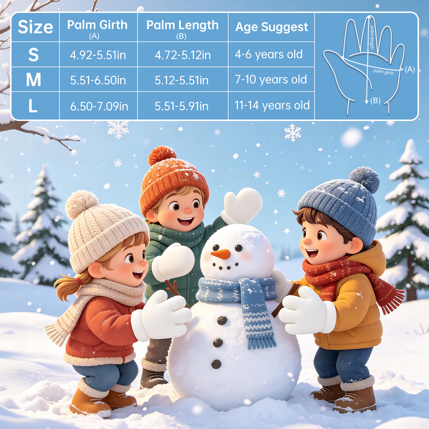 ThxToms Kids Waterproof Winter Snow Gloves photo 8