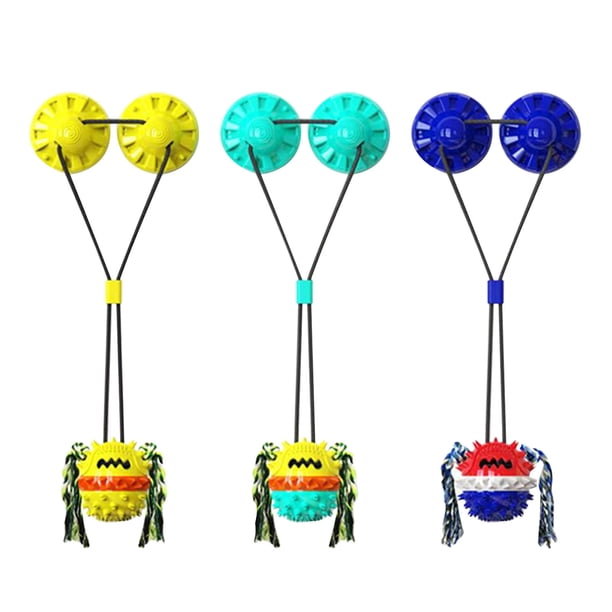 Xihbxyly Juguete Divertido para Perros, Diseño Interactivo con Ventosa, Material Tpr Ecológico, Masticable Antiestrés, Función de Limpieza Dental, Juego Al Aire Libre, Entrenamiento de Mascotas, Cuer