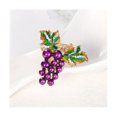 thumbnail image 5 of Broches de uva con diamantes de imitación para mujer, elegante broche de fruta, prendas de fiesta para damas, regalos de novia, morado, morado, 5 of 5