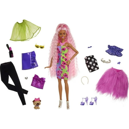 Barbie Extra Fashion Doll with Mix-and-Match Clothes and Accessories for 30+ Looks