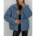 thumbnail image 7 of PRETTYGARDEN Fleece Jacket Women Sherpa Oversized Zip Up Fall Jackets Winter Coats Faux Fur Warm Outwear Fashion Clothing, 7 of 7