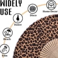 thumbnail image 6 of 1pc Hand Fan Wild Leopard Foldable 23cm 9inch Bamboo Rid  Fan with Slender Cotton Pouch, 6 of 7