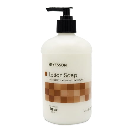 McKesson Lotion Hand Soap with Aloe - Gentle for Sensitive Skin, Fresh Scent, 18 oz, 1 Ct