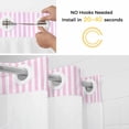 thumbnail image 5 of Pink White Stripe No Hook Shower Curtain Waterproof,Bathroom Curtains with Snap in Liners and See Through Top Window,Modern Minimalist Geometric Striped Hotel Style Bathtub Curtains Shower 72"Wx96"L, 5 of 8