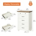 White 5 Drawer Kids Dresser Chests for Bedroom,Small Dresser for Kid