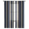 thumbnail image 3 of Blue Brown Stripe Sheer Curtains 72 Inches Long 2 Panels Set, Window Sheer Curtains for Living Room/Bedroom, Farmhouse Modern Vertical Striped Light Filtering Rod Pocket Curtain 52'' x 72'' x 2, 3 of 7
