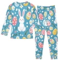 thumbnail image 2 of FORMRS Toddler Unisex Long Sleeve Top and Pants Pajama Set 2-Piece Sleepwear, Sizes 18M-8Y, Blue Easter Bunny, 2 of 6