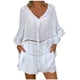 thumbnail image 1 of Camiseta de manga corta para mujer de talla grande con cuello en V y cuello en V OAVQHLG3B Store lin121212, 1 of 4