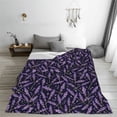 thumbnail image 5 of Rateoe Lavender Flowers Print Fuzzy Fleece Throw Blanket Extra Large,Super Soft,Fluffy and Warm Blankets for Couch,Bed,All Season Use (60"x50"), 5 of 8