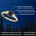 thumbnail image 2 of Gem Stone King 10K Yellow Gold Brown Smoky Quartz and White Moissanite Engagement Ring for Women | 1.07 Cttw | Oval 7X5MM | Gemstone Birthstone | Size 8, 2 of 7