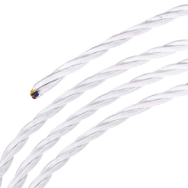 Unique Bargains Twisted Cloth Covered Wire 3 Core 18AWG 3.0m/9.84ft,Electrical Cable,White