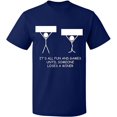 thumbnail image 2 of OXI T-Shirt - It's All Fun And Games, Basic Casual T-Shirt for Men's and Women Fleece T-Shirt Short Sleeve - Navy Blue 2X-Large, 2 of 3