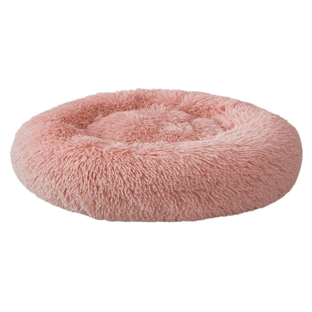 decdeal Cama redonda de felpa suave para mascotas Gato Cama suave para gatos
