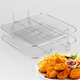 thumbnail image 2 of Support Polyvalent à Double Couche pour Friteuse à Air Chaud en Acier Inoxydable, Grille Carrée de Rôtissage, Support pour Friteuses à Air 5QT/5.7QT/6.8QT, 2 of 7