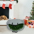 thumbnail image 3 of Northlight 36" Gray and Black Multi-Seasonal Wreath Storage Bag, 3 of 7