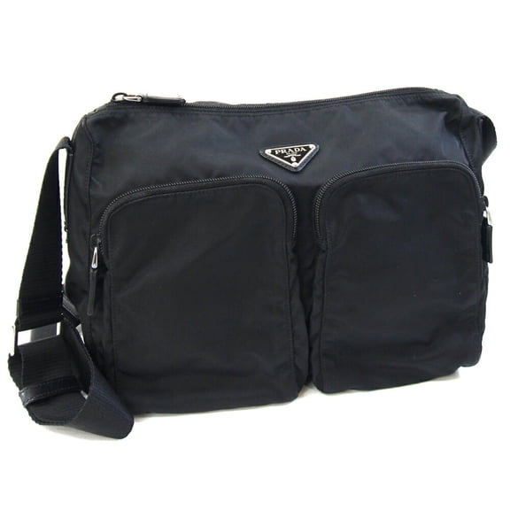 Pre-Owned Prada Shoulder Bag BT0500 Black Nylon and Leather Crossbody for Women (Good)