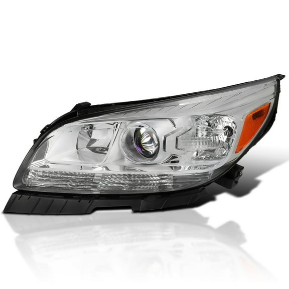 Spec-D Tuning Left Driver Side Chrome Projector Headlight Compatible with 2013-2015 Chevy Malibu, 2016 Chevy Malibu Limited