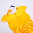 thumbnail image 4 of Vestido de princesa Aoiviss para niñas con hombros descubiertos, amarillo y acceso., 4 of 7