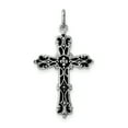 thumbnail image 1 of 925 Sterling Silver Black Cross Necklace Charm Pendant Religious Latin, 1 of 6