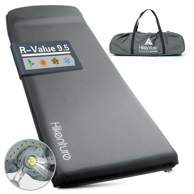 Colchón Inflable para Acampar Hikenture Auto-Inflable de 7.6 cm de Grosor con Almohada