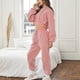 thumbnail image 2 of 2 piezas de sudadera con capucha para mujer, pantalones largos, jersey de manga, color puro con bolsillo, informal, holgado, color rosa XL, 2 of 6