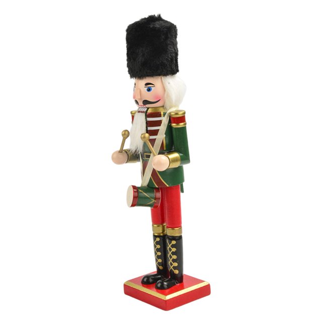 Figuras de Cascanueces pintadas a mano, artesanía de 12 pulgadas, adorno de decoración navideña para dormitorio, exterior, año Nuevo, regalos de Verde perfecl Figurita de Cascanueces