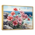 thumbnail image 2 of Designart "Blossoming Coastal Geraniums I" Geraniums Floater Framed Canvas Wall Art, 2 of 5