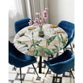 thumbnail image 5 of nqOlkjepod White Daisy Round Tablecloth, Fitted Table Cover with Elastic for 45"-54" Round Tables, Vintage Botanical Spring Floral Summer Table Cloth Outdoor Dinning Party Waterproof Tablecloths, 5 of 6