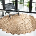 thumbnail image 2 of SAFAVIEH Natural Fiber Griselda Geometric Area Rug, Natural, 7' x 7' Round, 2 of 7
