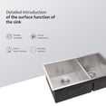 thumbnail image 4 of Double Bowl(60/40) Undermount Sink- 28"x19"x10" Double Bowl Kitchen Sink 16 Gauge with Two 10" Deep Basin, 4 of 7