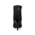 thumbnail image 2 of BLISSFUL STEP Women's Pointed Toe Lace Flower Stiletto Heels Ankle Boots, 2 of 7