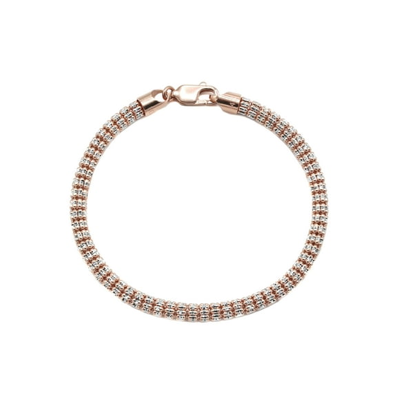 Rose Gold Men's Ice Bracelet 10K/14K
