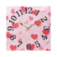 thumbnail image 5 of Valentine's Day Hearts Wall Clock Square Silent Non Ticking Battery Operated Clock for Home Bathroom Kitchen Bedroom Living Room, 5 of 8