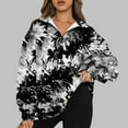 thumbnail image 2 of gakvbuo Clearance Items All 2022!Sweaters For Women Trendy Queen Oversized Half Zip Pullover Lapel Neck Long Sleeve Sweatshirt Quarter Zip Hoodie Sweater Teen Girls Fall Y2K Clothes, 2 of 6
