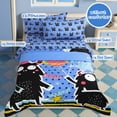thumbnail image 2 of PiccoCasa 5 Piece Kids Duvet Cover Bedding Set Monster Pattern Twin Black and Blue, 2 of 6