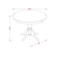 thumbnail image 2 of Pemberly Row Contemporary Antique 36" Round Wood Dining Table in Oak, 2 of 3