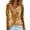Gold, variant on KDDYLITQ Women's Sparkly Velvet Tops Collar Shiny Slim Fit Shirts Long Sleeve Solid Dressy Blouses Elegant Loose Pullover Green L