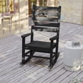 thumbnail image 4 of Flash Furniture Manchester Contemporary Rocking Chair, All-Weather HDPE Indoor/Outdoor Rocker in Black, 4 of 12