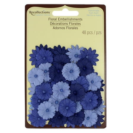 12 Packs: 48 ct. (576 total) Blue Button Daisy Embellishments by Recollections