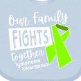 thumbnail image 4 of Inktastic Our Family Fights Together Lymphoma Awareness Lime Ribbon Boys or Girls Baby Bib, 4 of 4