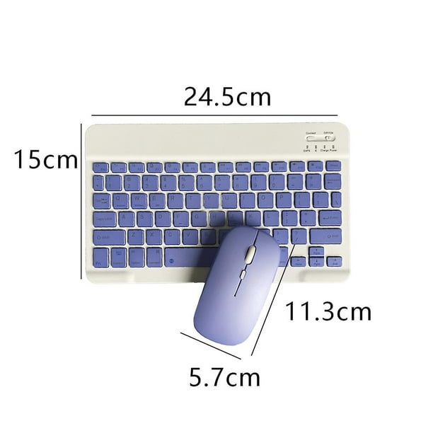 Combo de teclado y mouse Bluetooth recargable Conjunto de teclado de mouse inalambrico compacto y portatil ultradelgado para Android Windows Tablet