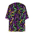 thumbnail image 2 of TaTaai Womens sun-protective printed cardigan, 3/4 sleeves, chiffon fabric, casual trendy, lightweight flowy, Mardi Gras essential, perfect for daily commute & festival outings Gift, 2 of 5
