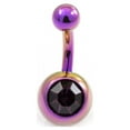 thumbnail image 1 of Mini Anneau de Nombril avec Zircon Cubique 14g Titane Anodisé, 1 of 6